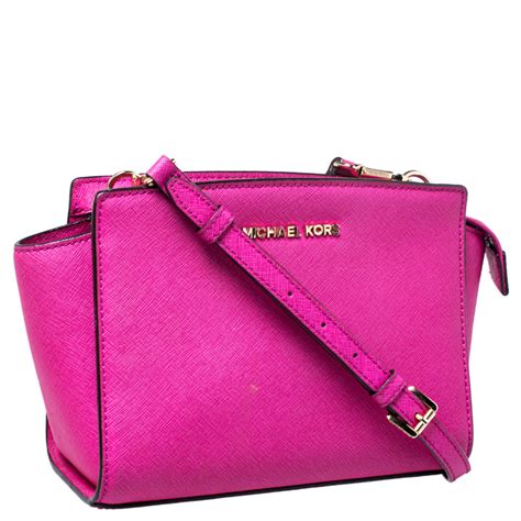 pink and white michael kors crossbody|michael kors hot pink handbags.